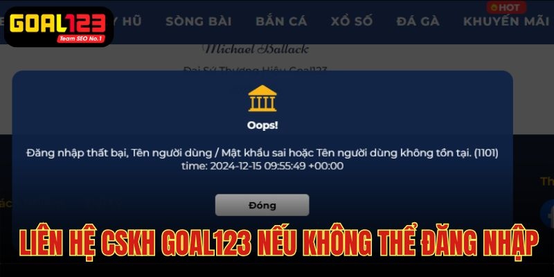 Goal123 hỗ trợ người chơi đăng nhập nhanh chóng và các vấn đề khác